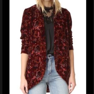 Free People velvet pattern draped blazer - XS